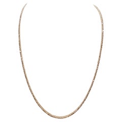 3.11 Carat Round Brilliant Cut Diamond Tennis Necklace 14 Karat Rose Gold 16''