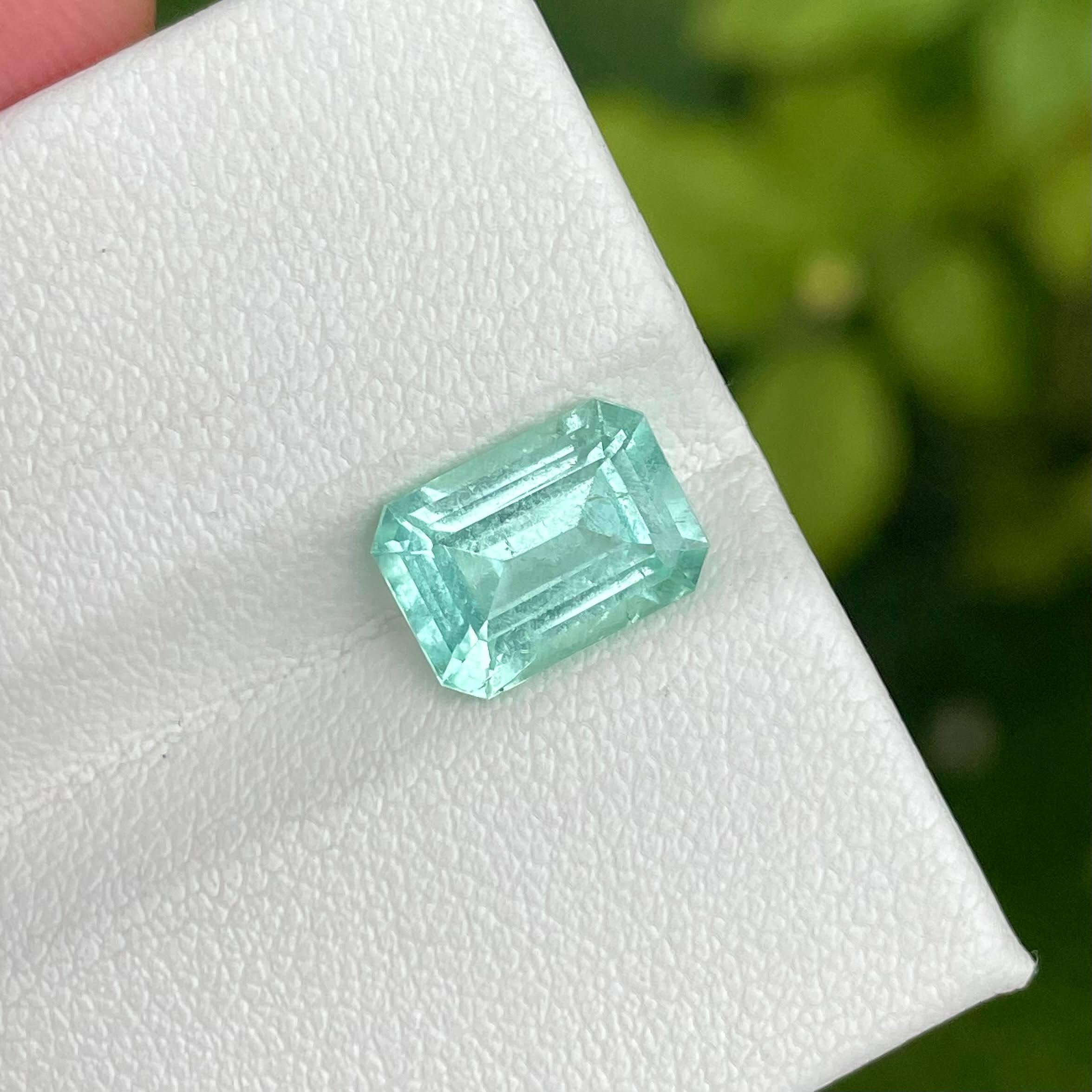 3.11 Carats Seafoam Loose Tourmaline Stone Emerald Cut Natural Afghan Gemstone In New Condition For Sale In Bangkok, TH