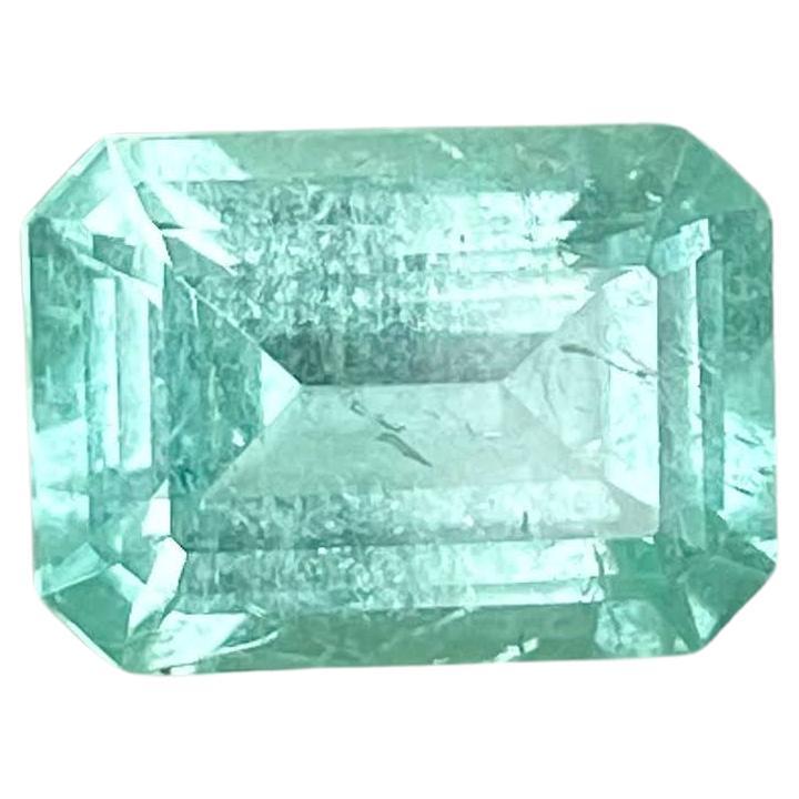3.11 Carats Seafoam Loose Tourmaline Stone Emerald Cut Natural Afghan Gemstone For Sale