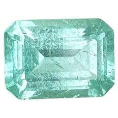 3.11 Carats Seafoam Loose Tourmaline Stone Emerald Cut Natural Afghan Gemstone