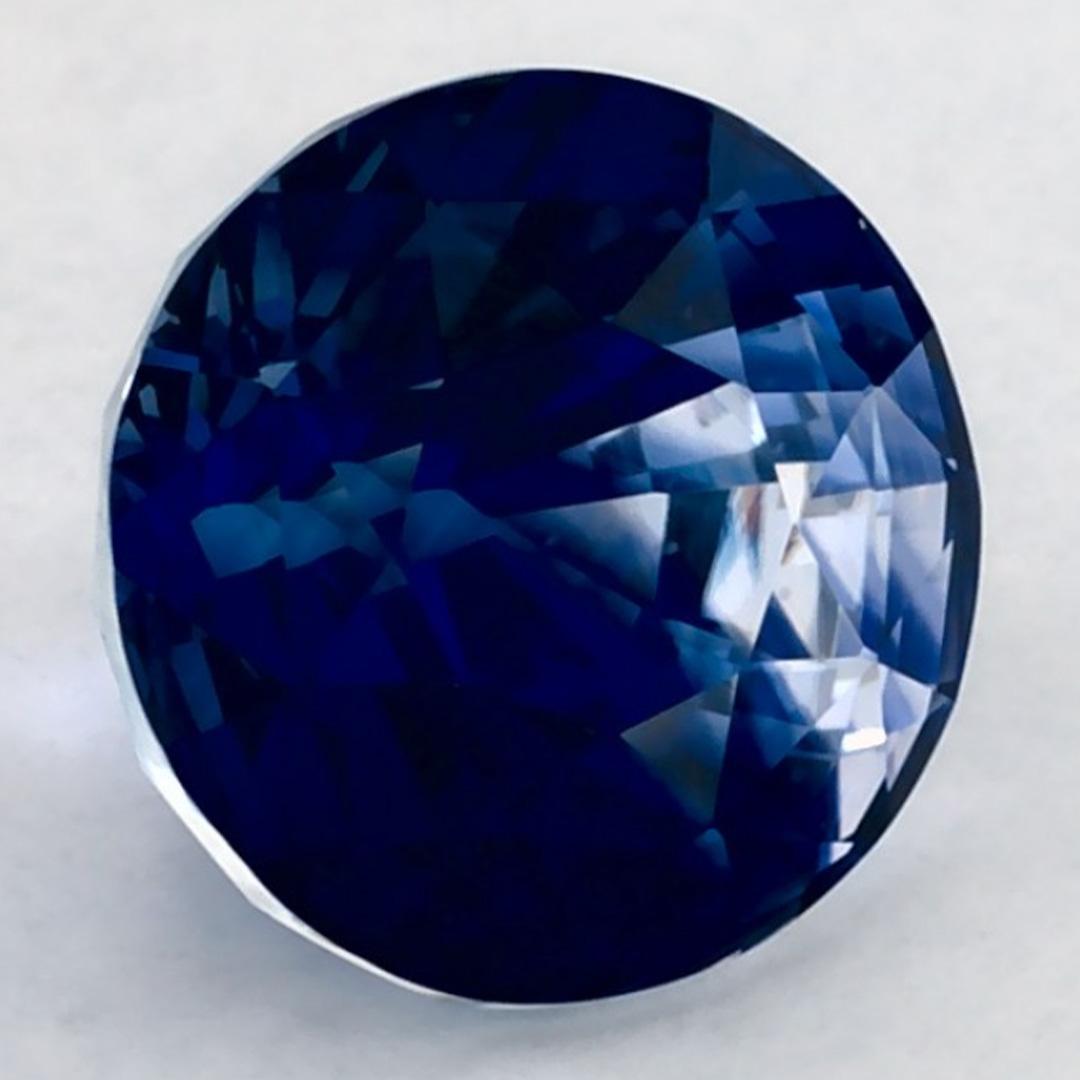 Taille ronde 3.11 Ct Blue Sapphire Round Loose Gemstone (pierre précieuse en vrac) en vente