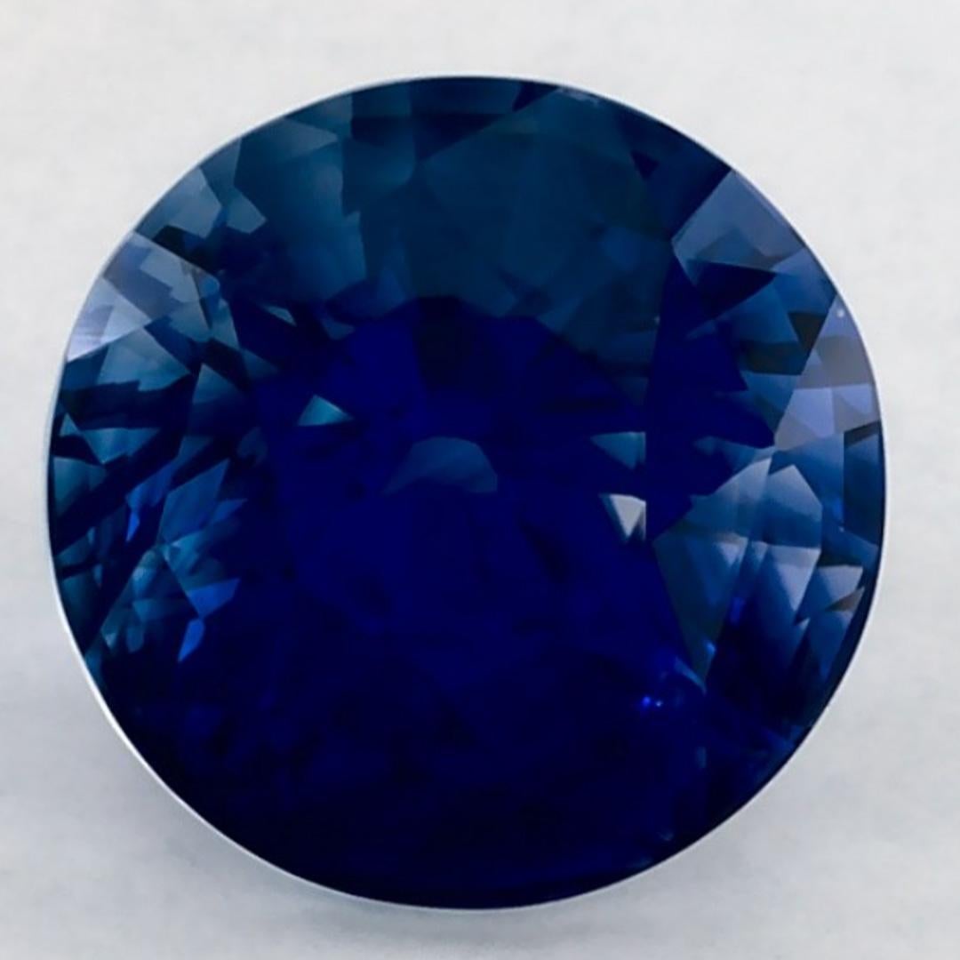 3.11 Ct Blue Sapphire Round Loose Gemstone (pierre précieuse en vrac)