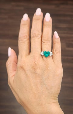3.11 ct GIA Certified Colombian Emerald & Diamond Ring