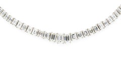 31.10 Carat Emerald Cut Diamond Riviera Necklace