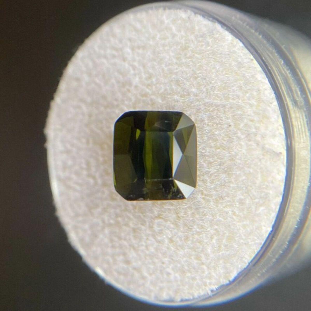 3.11ct Deep Green Tourmaline Fancy Octagon Scissor Emerald Cut 8 x 7.5mm

Natural Deep Green Tourmaline Gemstone. 

3.11 Carat with a beautiful deep green colour and good clarity. Some small natural inclusions visible when looking closely, no breaks
