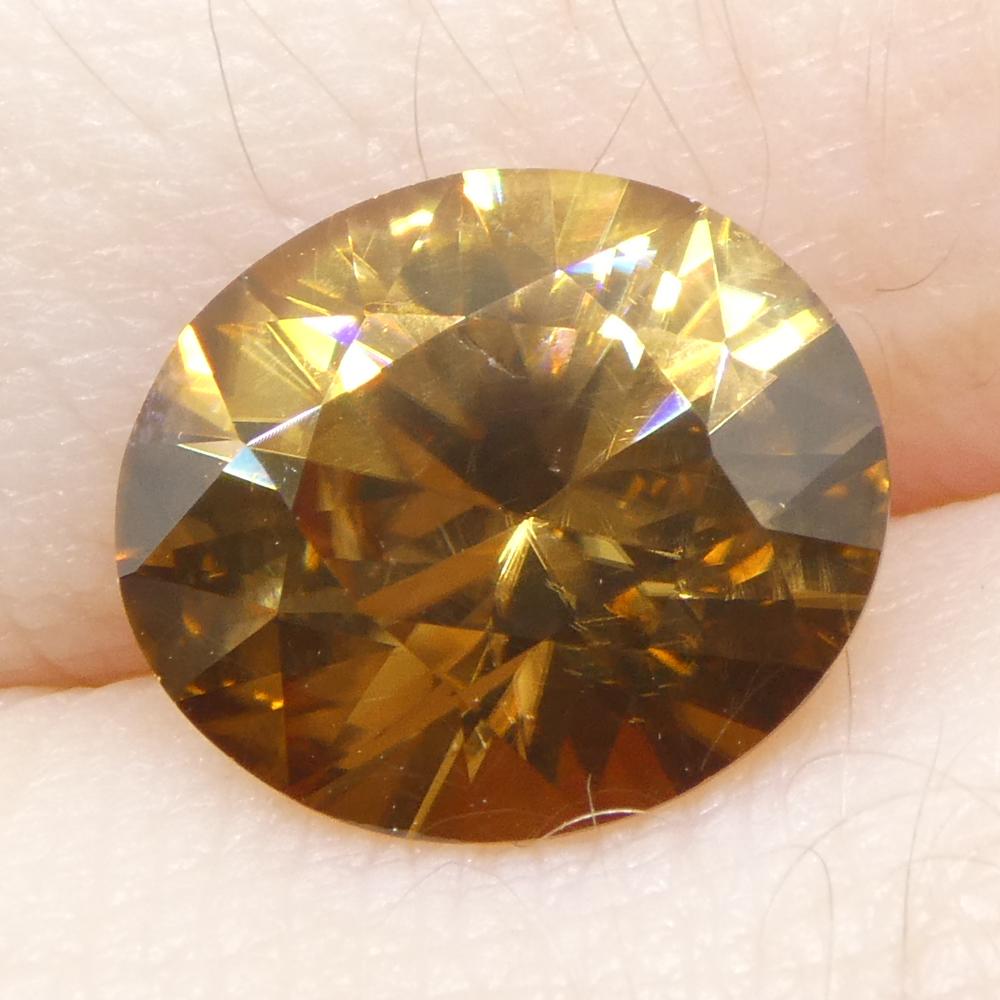 Circón naranja talla brillante maestro oval de 3,11 ct natural extraído de la tierra procedente de Sri Lanka en venta 7