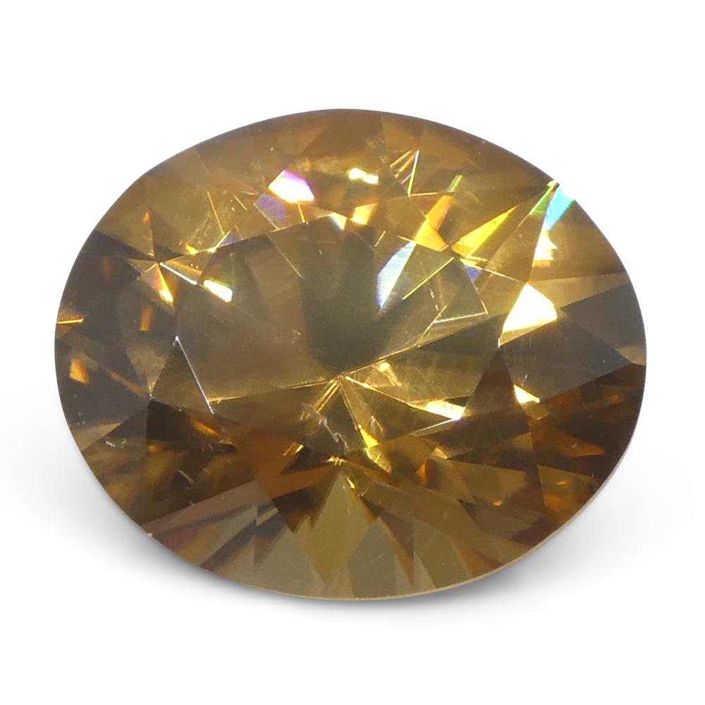 Circón naranja talla brillante maestro oval de 3,11 ct natural extraído de la tierra procedente de Sri Lanka en venta 1