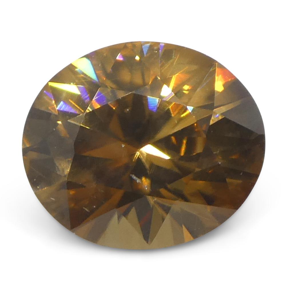 Circón naranja talla brillante maestro oval de 3,11 ct natural extraído de la tierra procedente de Sri Lanka en venta 2