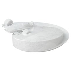 312 B Tavolino Scultura in Marmo Bianco di Barberini & Gunnell