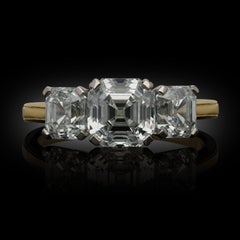 3.12 Carat Asscher Diamond Ring Brilliant White 18K Gold A Classic Statement