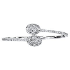 Armreif mit 3,12 Karat Diamanten und ovalen Köpfen in ovaler Form aus 14W Gold ref177