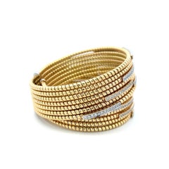 3.12 Carat F VS Diamond Vintage Bangle Bracelet 18K Two-Tone Gold