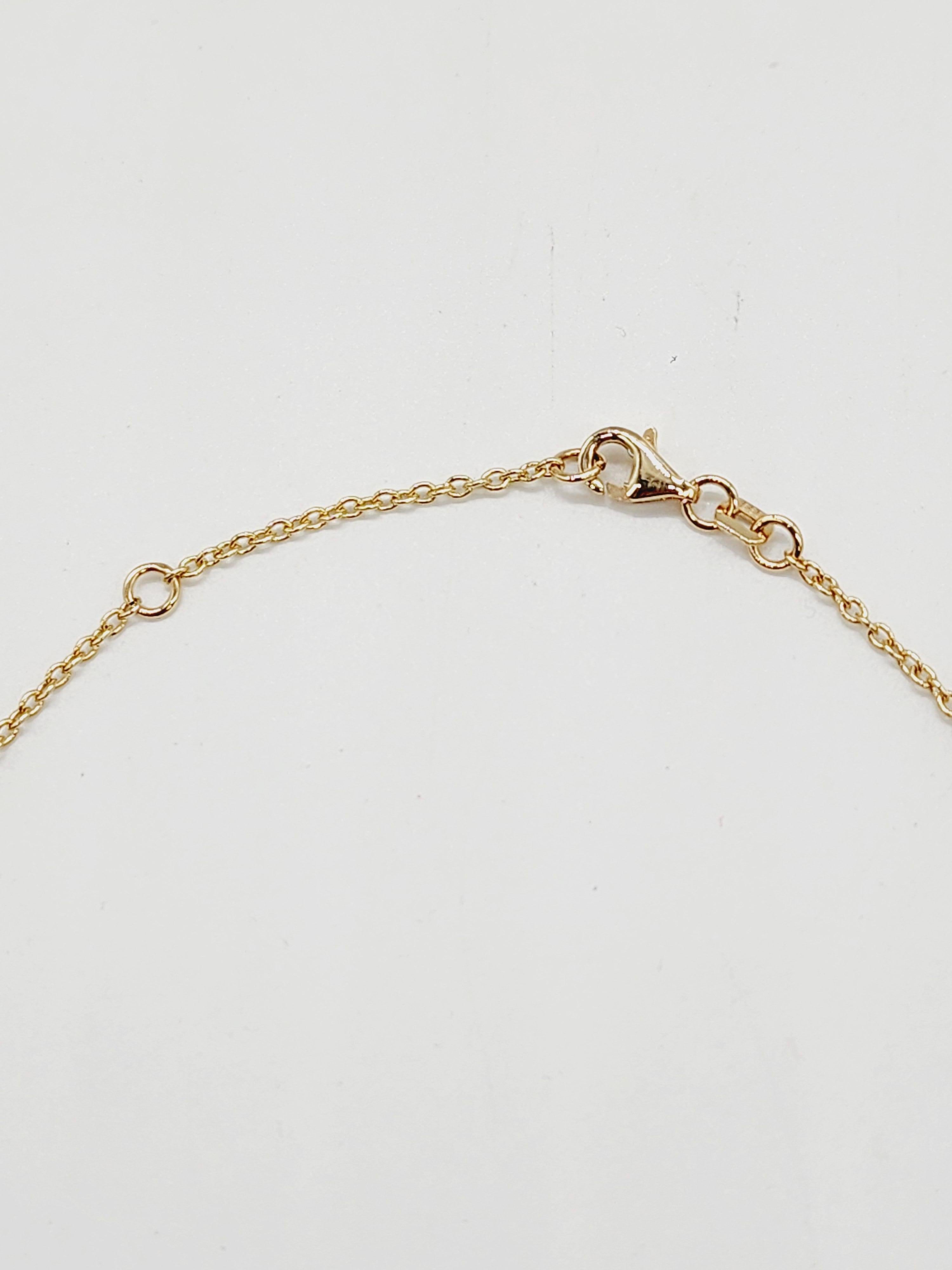 Women's 3.12 Carat Natural Diamond By The Yard Necklace 14 Karat Yellow Gold 16''