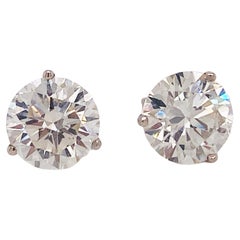 3.12 Carats Diamond Pair Martini Stud Earrings in 14K Gold Lv