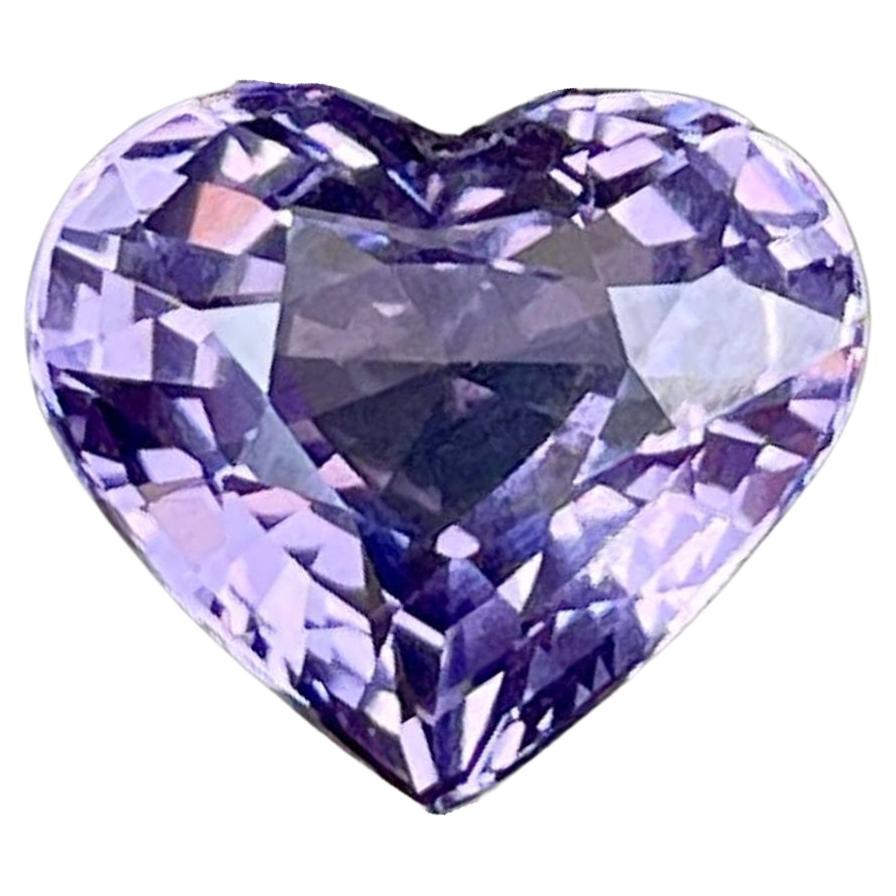 3.12 Carats Purple Spinel Stone Heart Cut Natural Tanzanian Gemstone