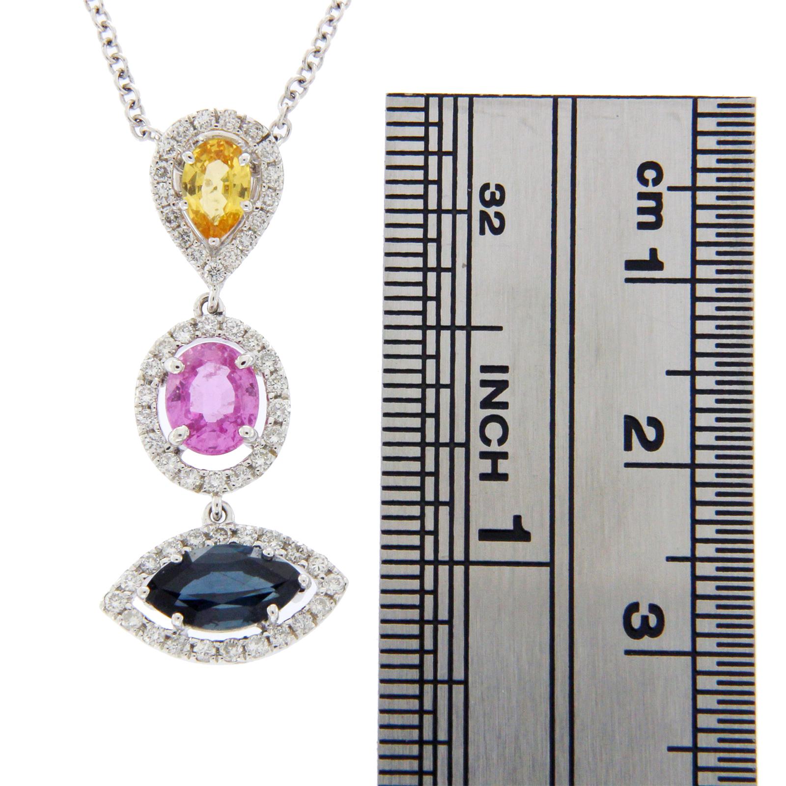 Collana con più pietre naturali da 3,12 carati e diamanti da 0,55 carati in oro 14k In condizioni ottime in vendita a Los Angeles, CA