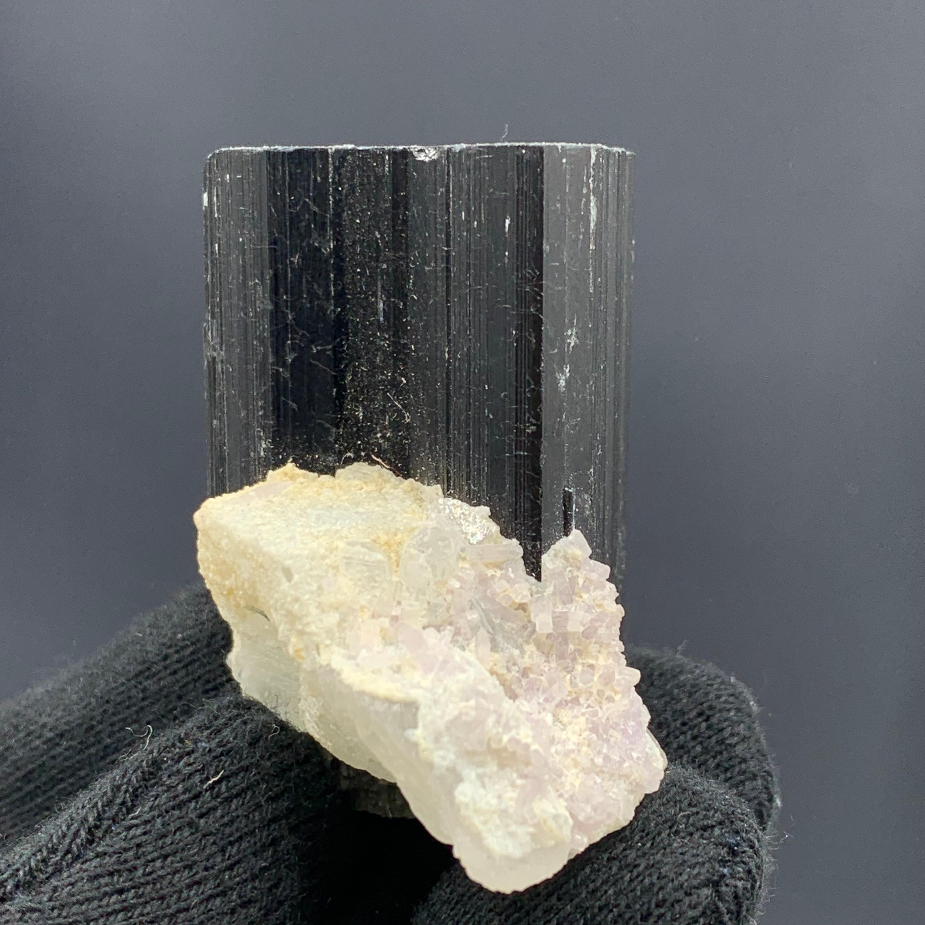 Rock Crystal 312.05 Carat Gorgeous Black Tourmaline Lepidolite Specimen From Afghanistan  For Sale