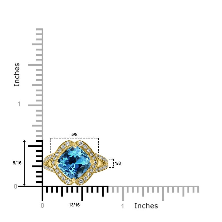 Aquamarine And Diamond Set (0.4ct Vs, F/G) 14ct Yellow Gold 4mm Wedding Ring main image 1