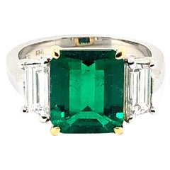 3.13 Carat Colombian Emerald and Diamond Ring