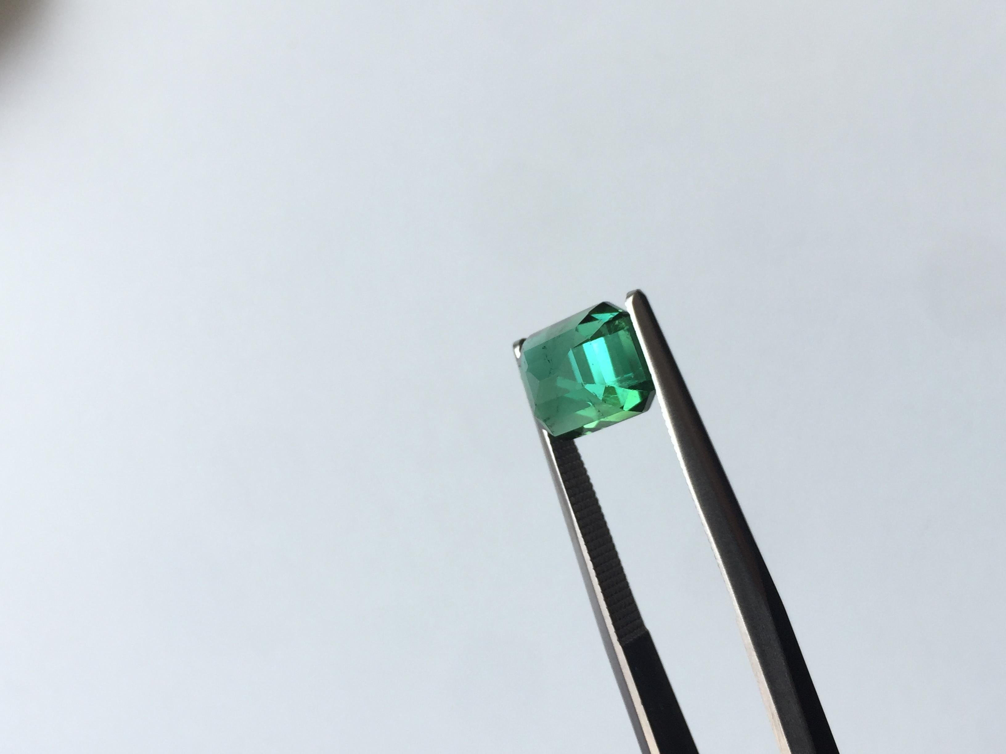 3.13 Carat Green Tourmaline Octagon Cut Gemstone for Fine Jewelry Ring In New Condition For Sale In Jaipur, RJ