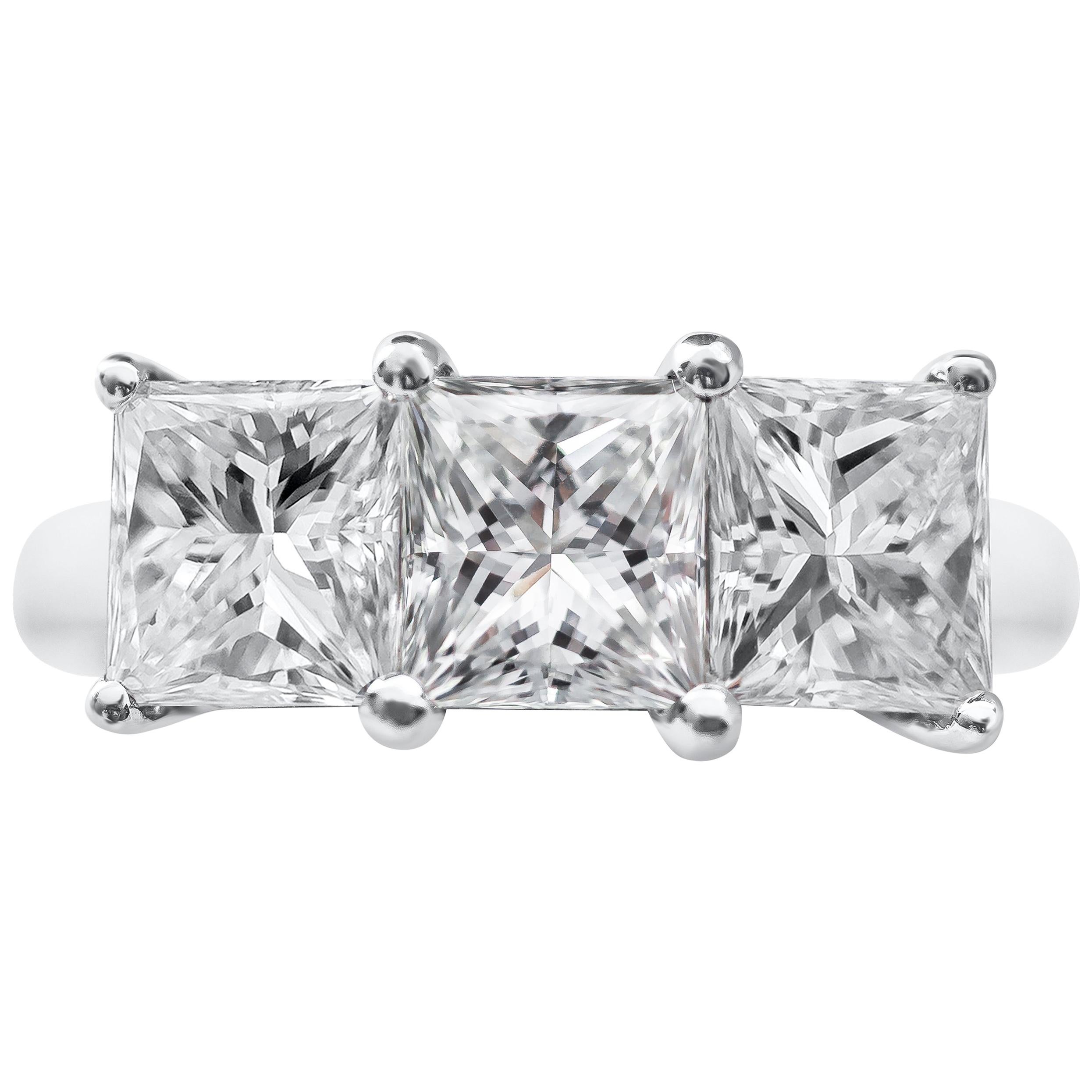Roman Malakov 3.13 Carats Total Princess Cut Diamond Three-Stone Wedding Band