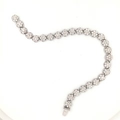 3.13 Carat Diamond Flower Flexible Bracelet White Gold Italy