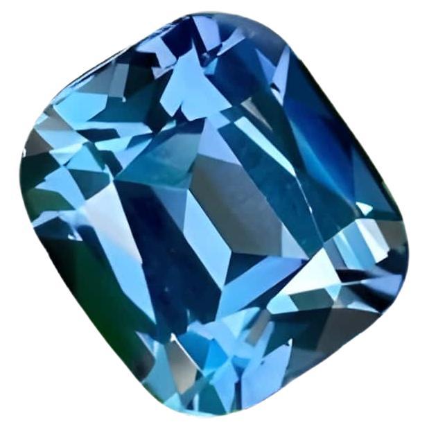 3.13 Carats Loose Blue Spinel Stone Cushion Cut Natural Tanzanian Gemstone For Sale
