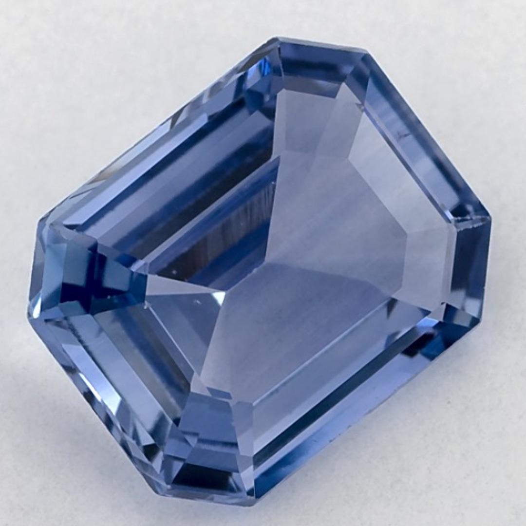 3.13 Karat Blauer Saphir Oktagon Loser Edelstein (Smaragdschliff) im Angebot