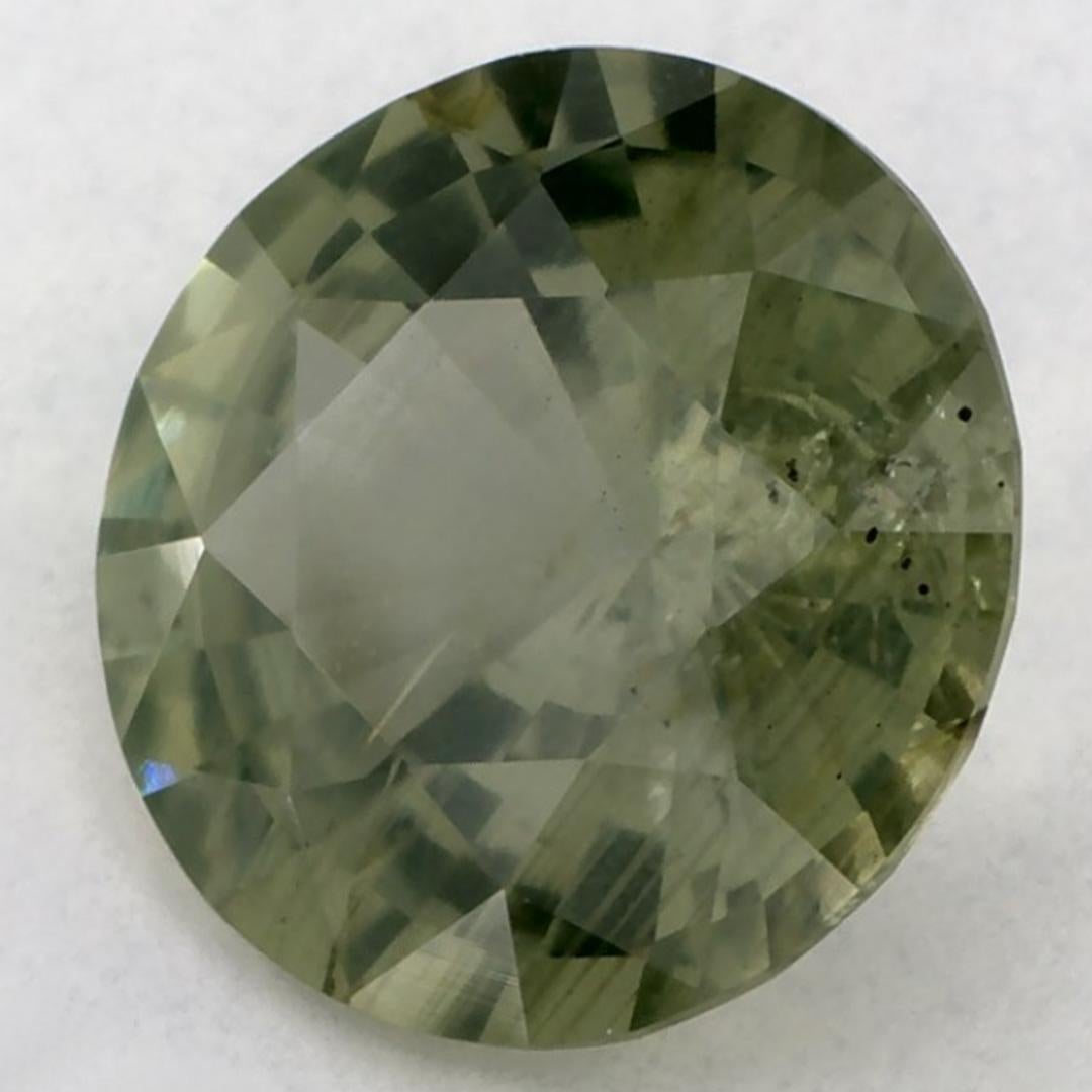 3.13 Karat Grüner Saphir Rund Lose Edelstein (Rundschliff) im Angebot