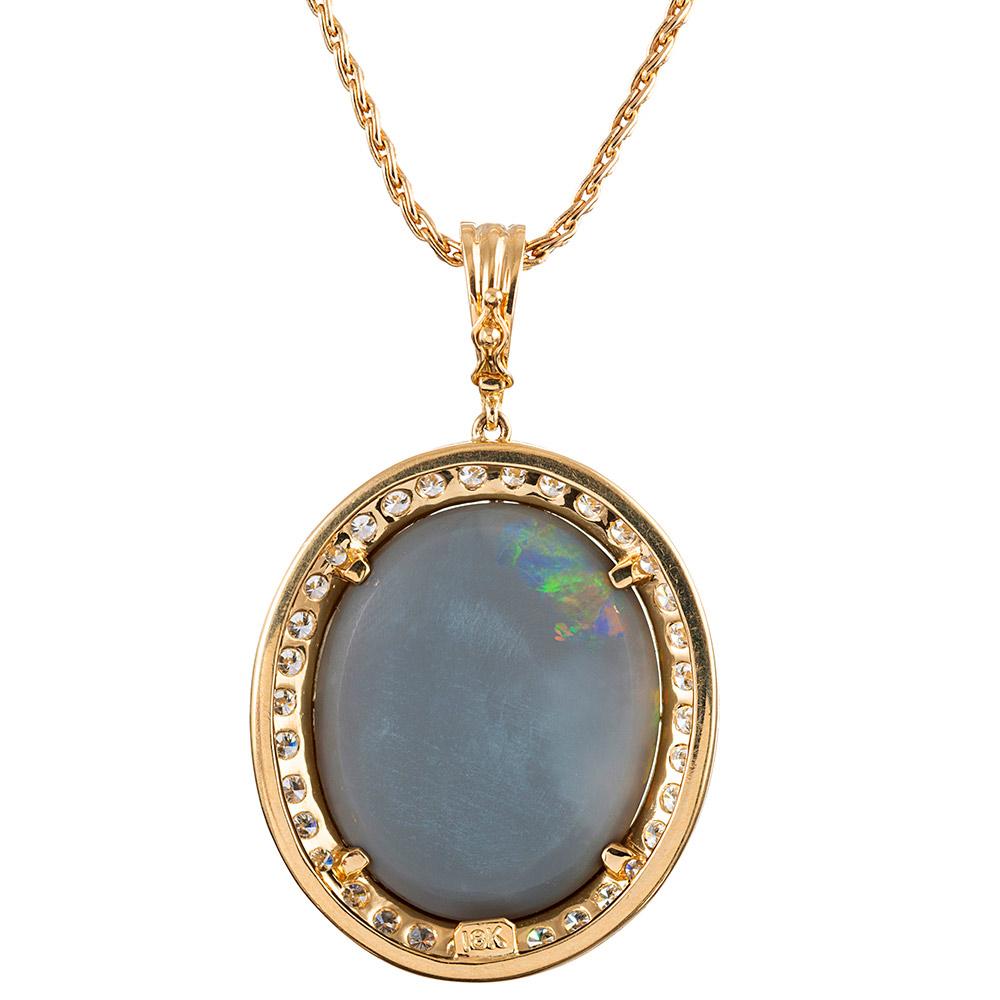lightning ridge black opal pendant