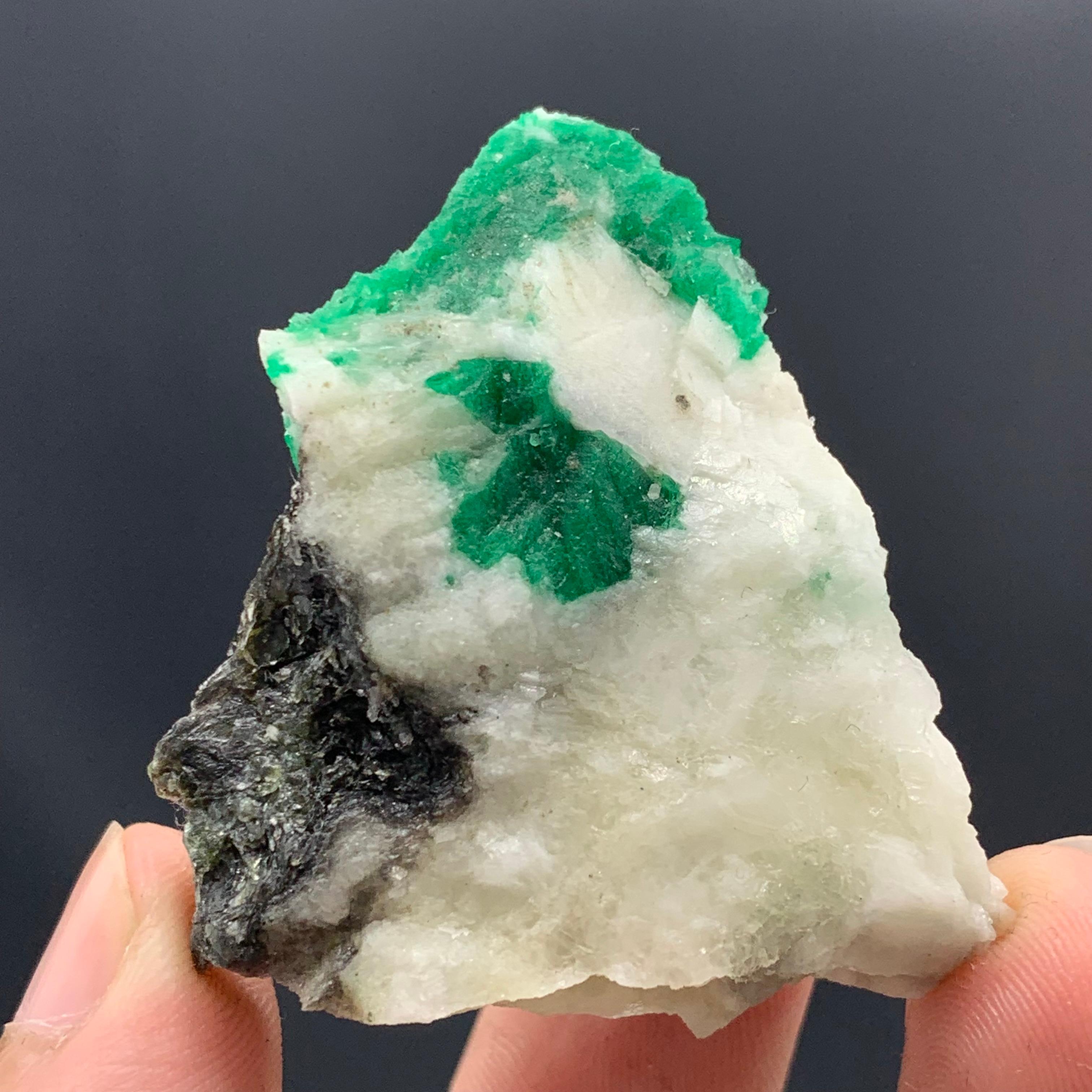 Rock Crystal 31.37 Gram Incredible Emerald Specimen From Swat Valley, Pakistan  For Sale