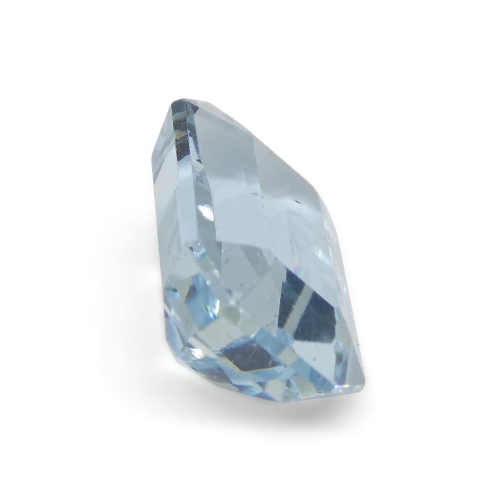 3.13ct Emerald Cut Blue Aquamarine from Brazil For Sale 6