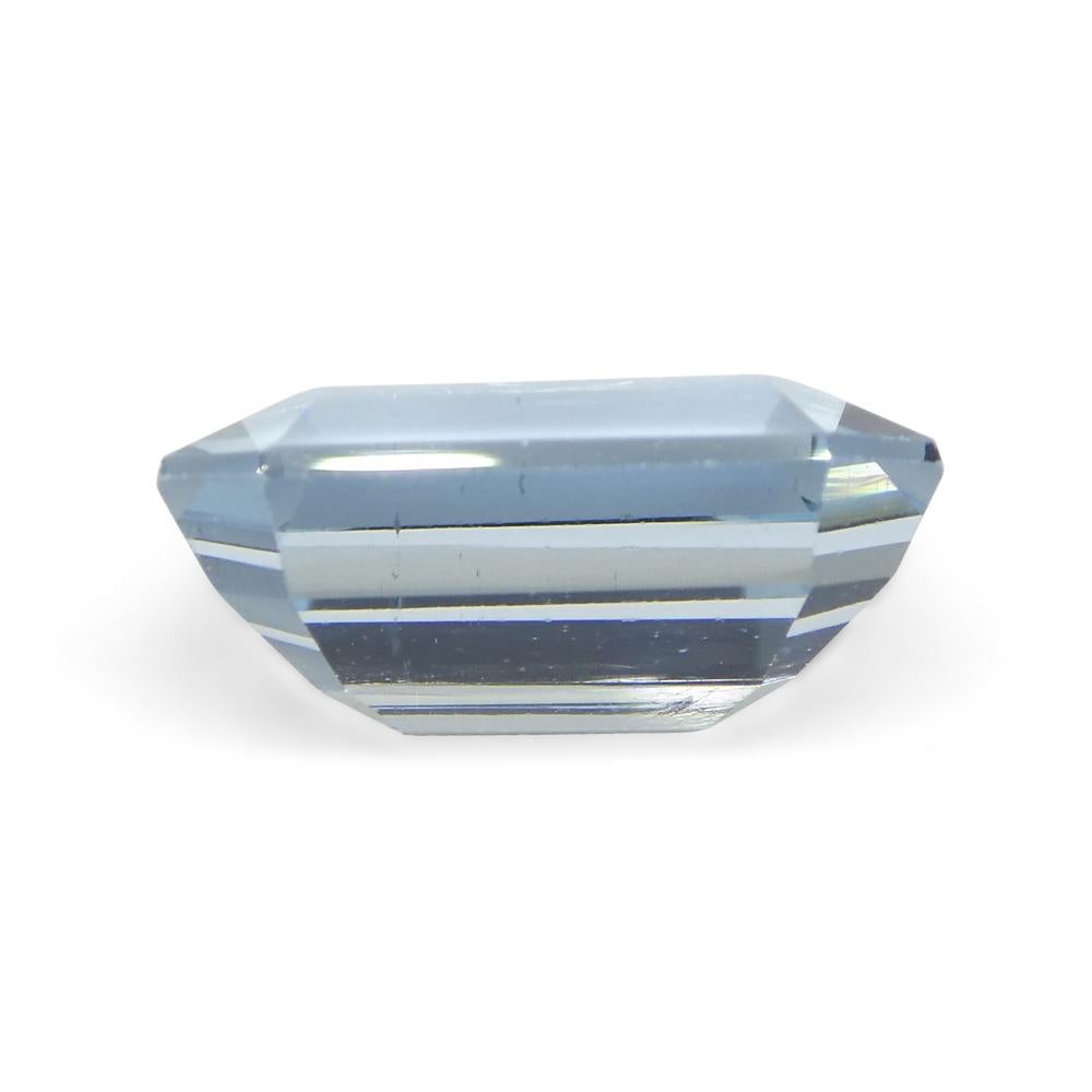 3.13ct Emerald Cut Blue Aquamarine from Brazil For Sale 5