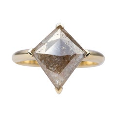 3.13ct Kite Shape Salt and Pepper Diamond 14k Gold Engagement Ring AD1896-8