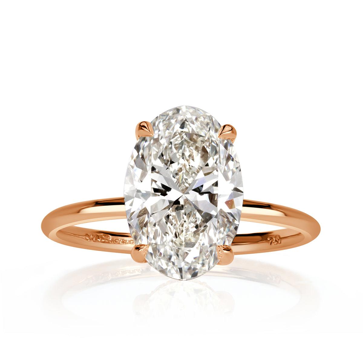 3.13ct Oval Cut Diamond Engagement Ring For Sale