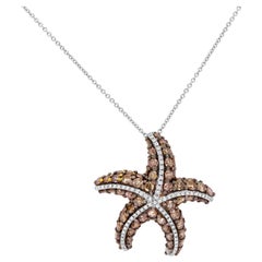 3.14 Carat Cognac Color Diamond Starfish Pendant