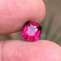 3.14 Carat Deep Rose Pink Rhodolite Garnet Cushion Cut Natural Loose Gemstone