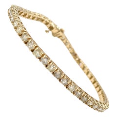 3.14 Carat Natural Diamond Tennis Bracelet in 14K Yellow Gold 7"