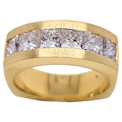 3.14 Carat Princess Cut Diamond 18 Karat Gents Ring