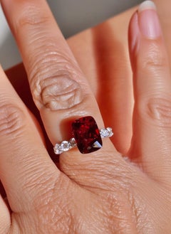 3.14 Carat Red Cushion Cut No Heat Burmese Spinel Certified
