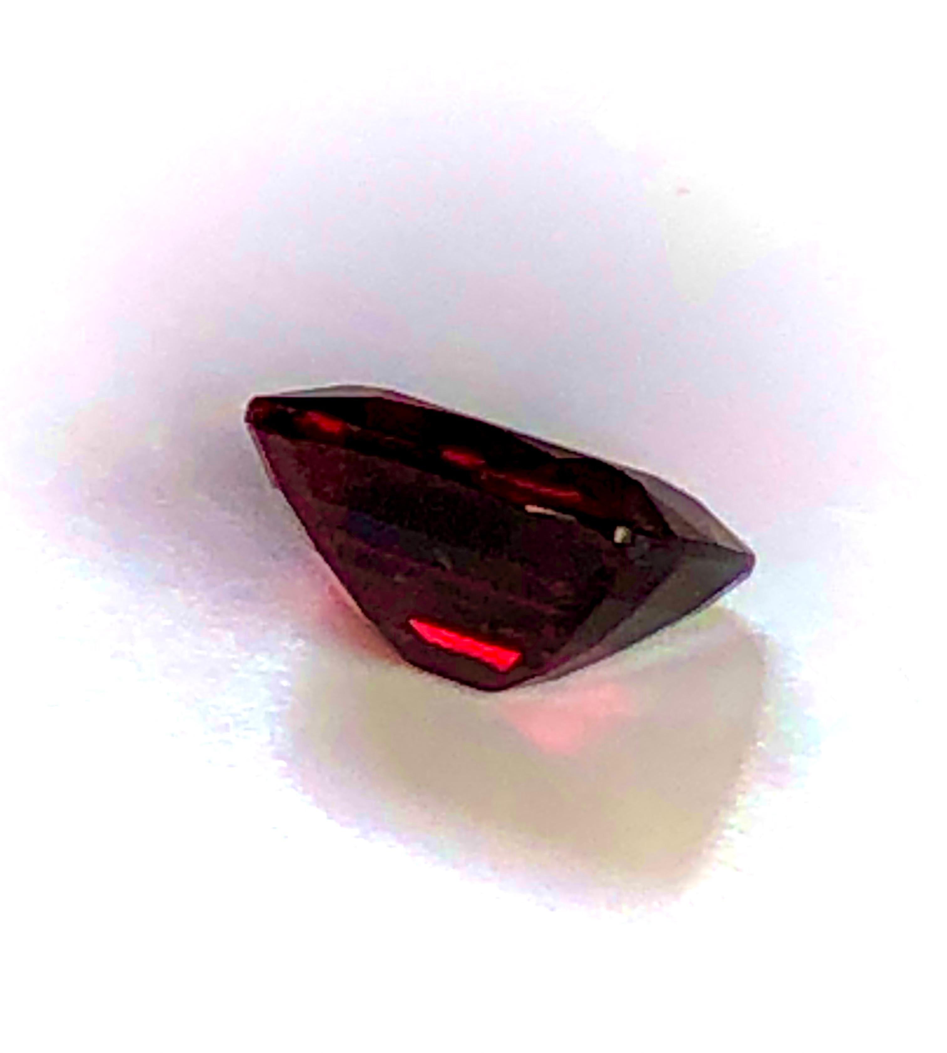 3.14 Carat Red Cushion Cut No Heat Burmese Spinel Certified  For Sale 3