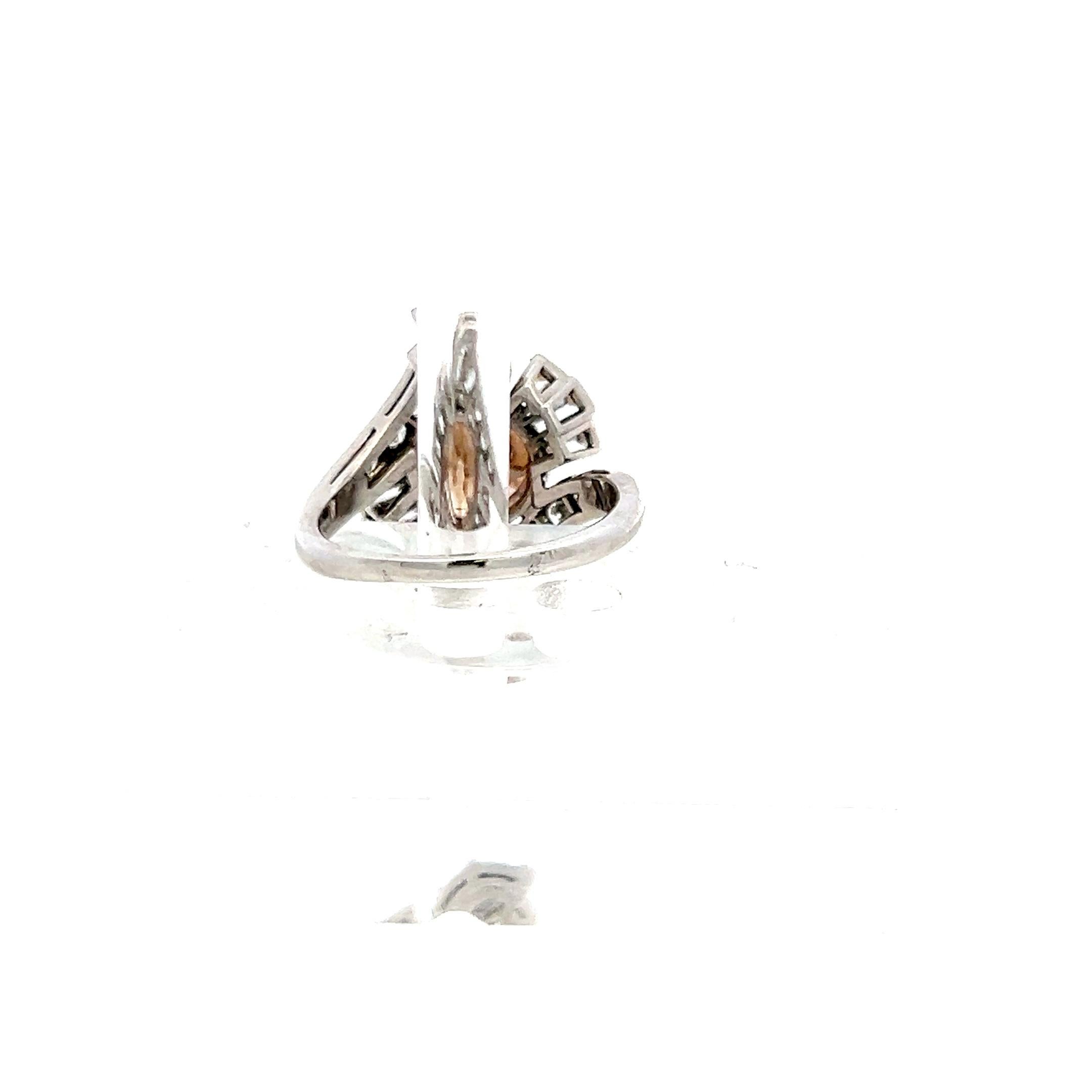 Baguette Cut 3.14 Carat Round and other cut Fancy Brown Diamond Platinum Cocktail Ring For Sale