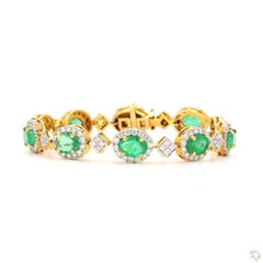 Armband aus Smaragdgold mit einem runden Diamanten im Brillantschliff von 3.14 Karat
