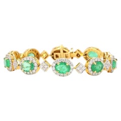 Armband aus Smaragdgold mit einem runden Diamanten im Brillantschliff von 3.14 Karat