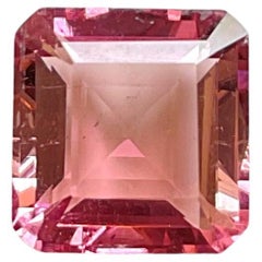 3,14 Karat Rosa Turmalin Quadratischer Facettenschliff Top Qualität Natürlicher Edelstein