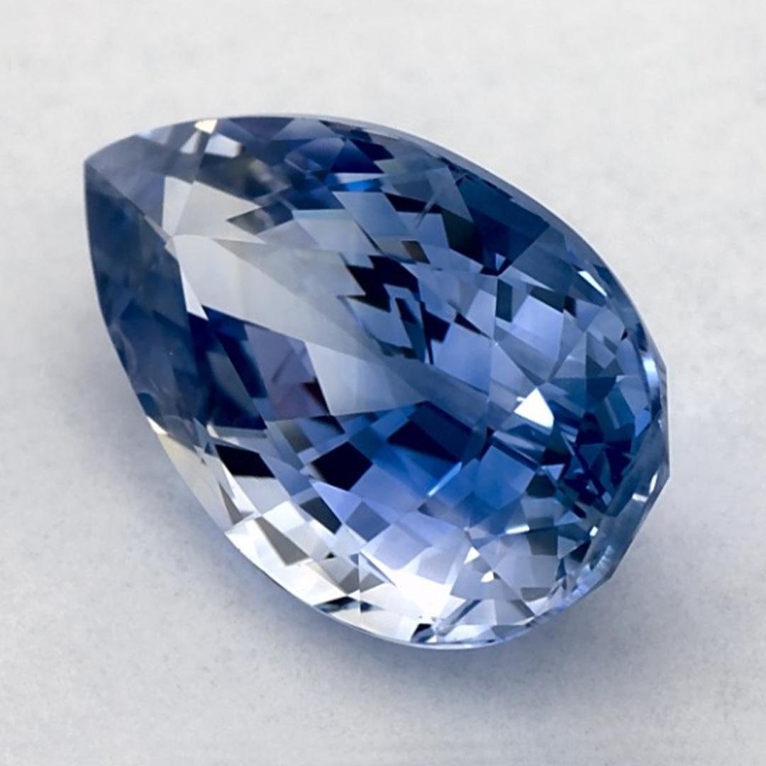 Pear Cut 3.14 Ct Blue Sapphire Pear Loose Gemstone