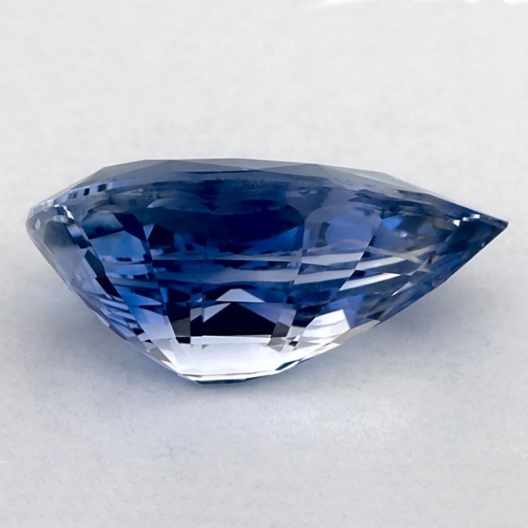 3.14 Ct Blue Sapphire Pear Loose Gemstone In New Condition In Fort Lee, NJ