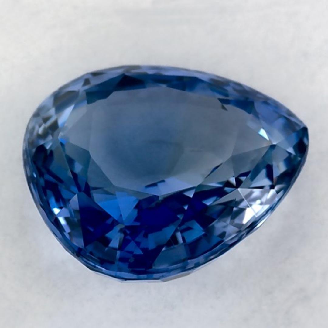 3.14 carati di zaffiro blu a forma di pera sciolto In condizioni Nuovo in vendita a Fort Lee, NJ