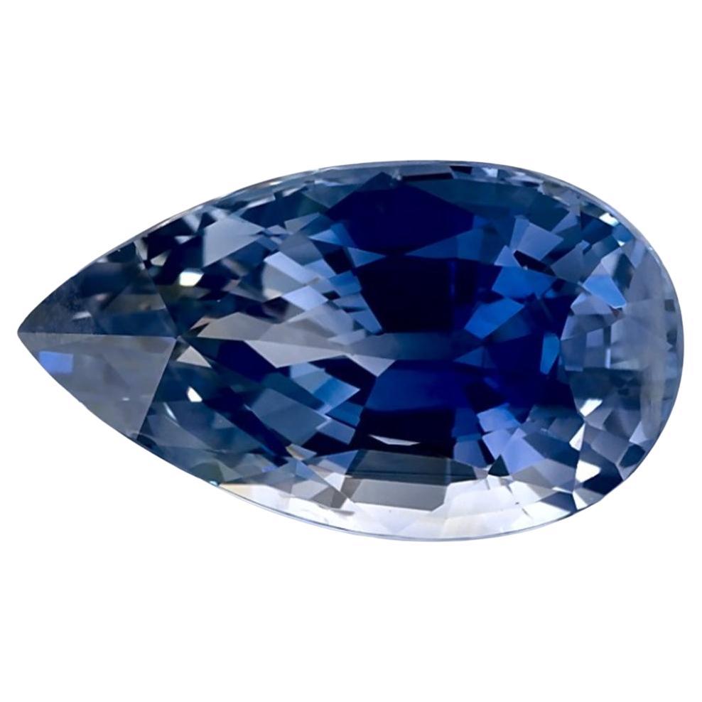 3.14 Ct Blue Sapphire Pear Loose Gemstone