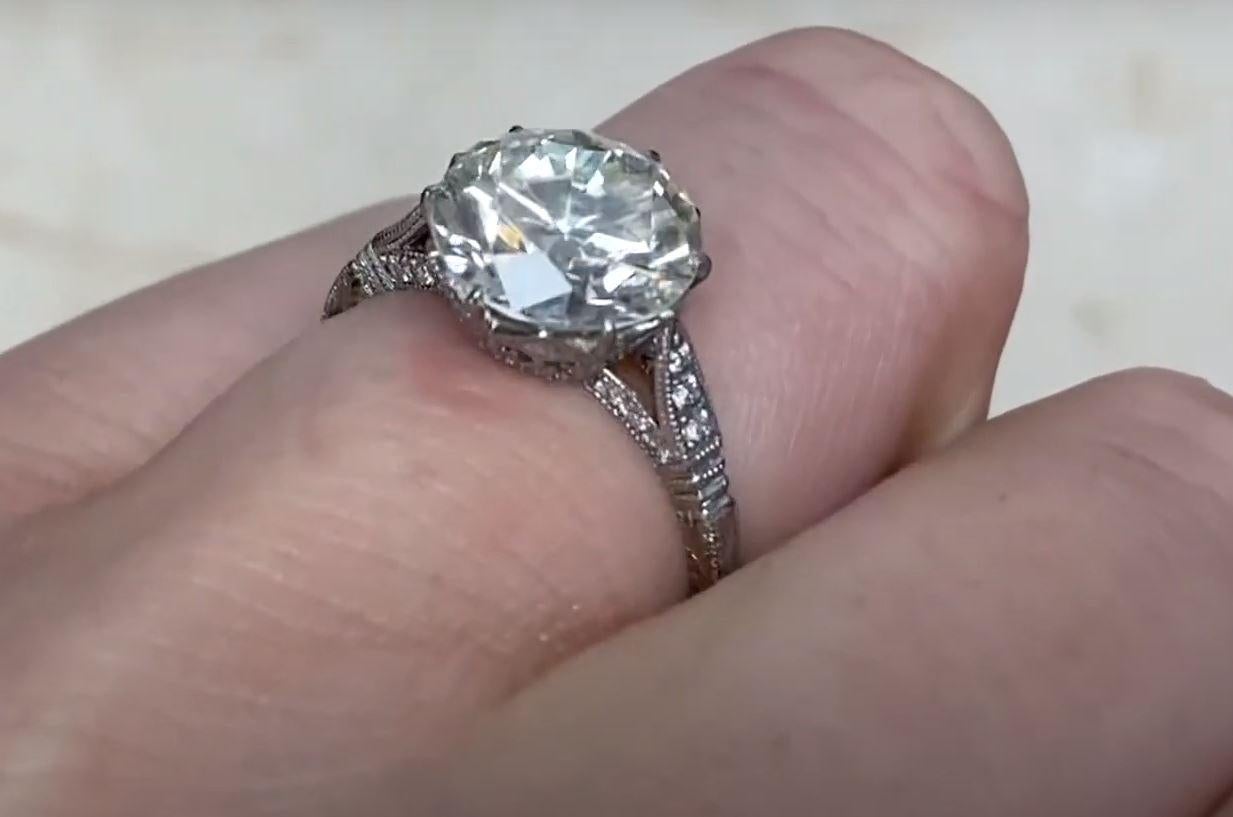 3.14ct Diamond Engagement Ring, VS1 Clarity, Platinum, Solitaire In Excellent Condition For Sale In New York, NY
